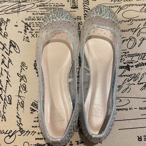 Silver Rhinestone Flats